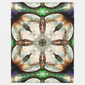 Ureinwohner-Tierfalke-Geist-Totem-Mandala Fleecedecke (Vorderseite)