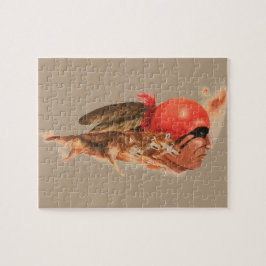 Ureinwohner-Wolf-Clan-Cherokee indischer Krieger Puzzle