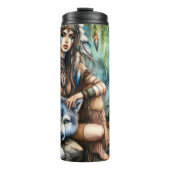 Ureinwohner, Wolf Geist, Feuernacht. Thermosbecher (Vorderseite)