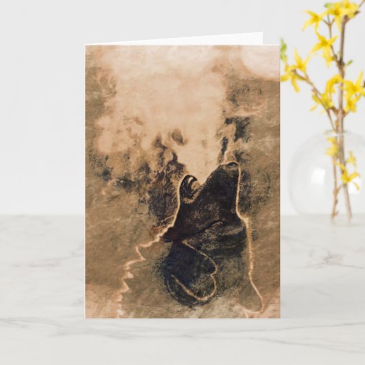 Ureinwohner-Wolf-Gruß-Karte Karte (Gelbe Blume)