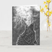 Ureinwohner-Wolf-Gruß-Karte Karte (Gelbe Blume)