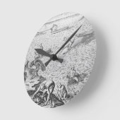 Ureinwohnermethode des Walfangs, von einem Konto Runde Wanduhr (Winkel)