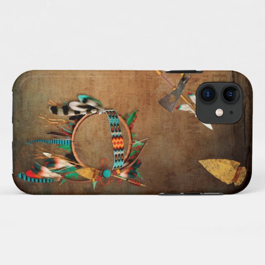 Ureinwohnerpfeilspitzen-Beil Inder Case-Mate iPhone Hülle (Rückseite (Horizontal))