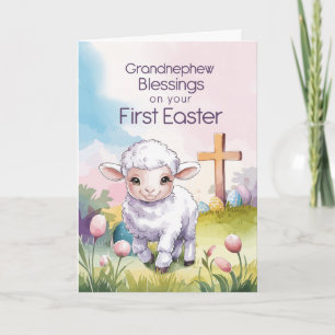 Urenkel Baby's Ostern religiös Lamm Karte
