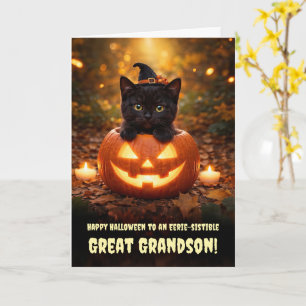 Urenkel Frohes Halloween Süße schwarze Katze Karte