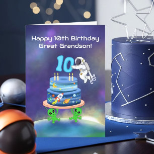 Urenkel Glücklicher 10. Geburtstag Astronaut Karte