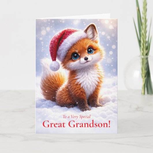 Urenkel Weihnachtsfeiertag mit süßem Fuchs Karte (Vorderseite)