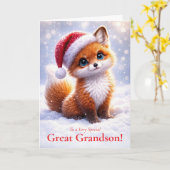 Urenkel Weihnachtsfeiertag mit süßem Fuchs Karte (Gelbe Blume)