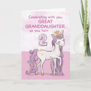 Urenkelin 2. Geburtstag Rosa Pferd Karte