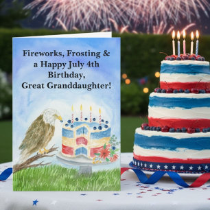 Urenkelin 4. Juli Geburtstag Weißkopfseeadler Karte