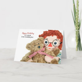 Urenkelin Geburtstagspuppe mit Teddy Karte