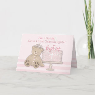 Urenkelin Rosa Taufkorte Teddy Karte