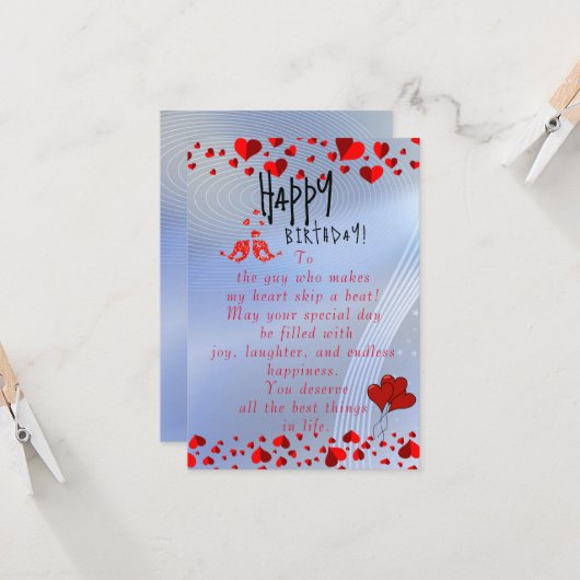 Urgeburt Karte (Vorderseite/Rückseite Beispiel)