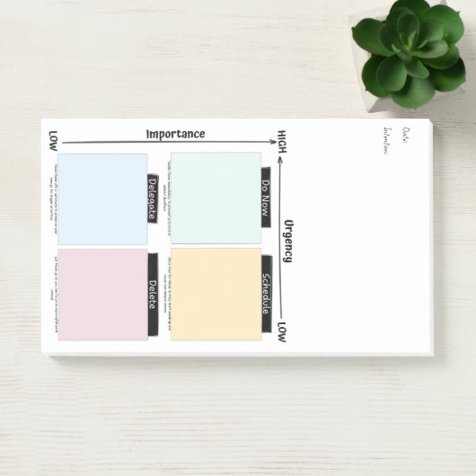 Urgent Important Eisenhower Matrix Post-It Notes Post-it Klebezettel (Büro)