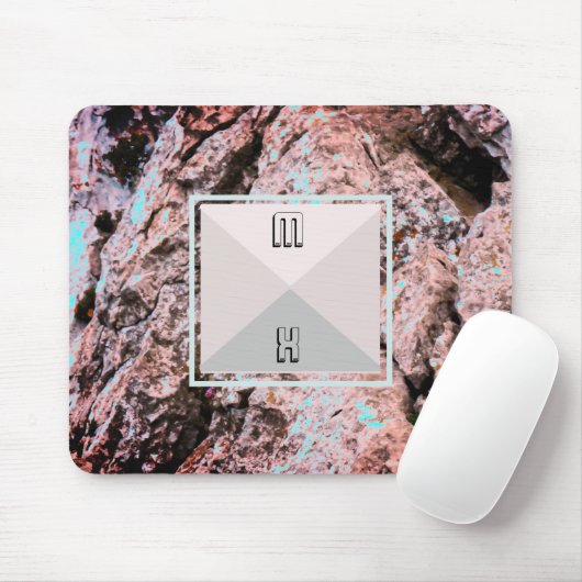 Urgestein und Piramid mit Ihren Initialen Mousepad (Mit Mouse)
