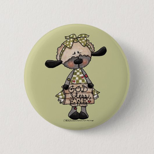 Urgötter-Lamm Gott segne dich Schaf Button (Vorderseite)