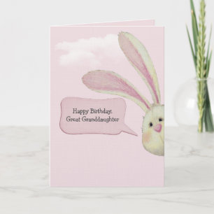 Urgroßenkelin Geburtstag Hase Auf Rosa Karte