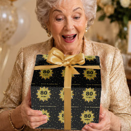 Urgroßmutter 80. Geburtstag Gold Schwarz Glitter S Geschenkpapier