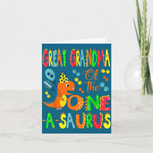 Urgroßmutter des One-a-saurus Jungen zum 1. Geburt Karte