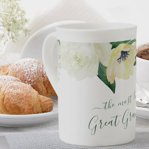 Urgroßmutter Elegantes Skript-Wasserfarben-Blumen Porzellantasse