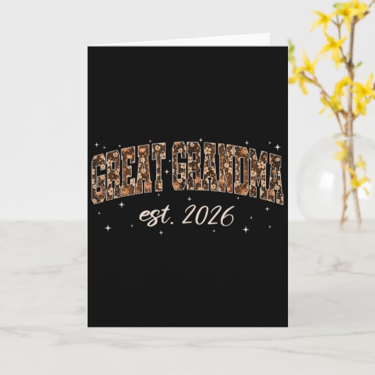 Urgroßmutter Est 2026 Preppy Floral Herbst Kürbis Karte (Gelbe Blume)