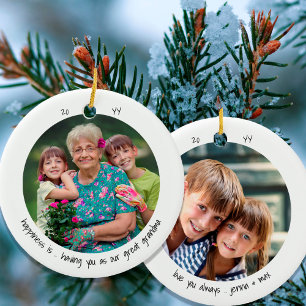 Urgroßmutter Foto Glück ist süß Minimalistisch Keramik Ornament