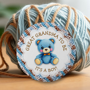 Urgroßmutter Gehäkelt Teddybär Baby Shower Button
