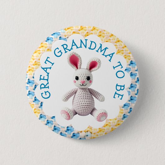 Urgroßmutter wird | Baby Shower für Jungen Button (Vorderseite)