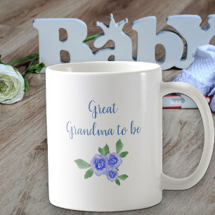 Urgroßmutter wird neuer Babyjunge braut Blau Kaffeetasse