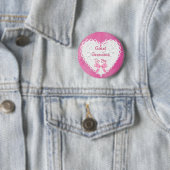 Urgroßmutter wird Pink Lacy Baby Shower Button (Beispiel)