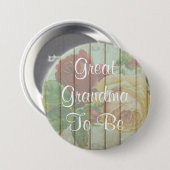 Urgroßmutter wird rustikaler Baby Shower Button (Vorne & Hinten)
