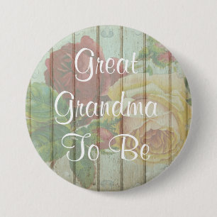 Urgroßmutter wird rustikaler Baby Shower Button