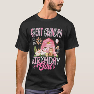 Urgroßvater des Geburtstagsmädchens Pink Farm Kuh T-Shirt