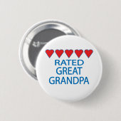 Urgroßvater mit fünf Herzen Button (Vorne & Hinten)