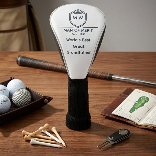 Urgroßvater-Monogramm-Initialen Mann der Verdienst Golf Headcover