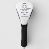 Urgroßvater-Monogramm-Initialen Mann der Verdienst Golf Headcover (Vorderseite)