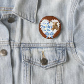 Urgroßvater wird Brown Blue Baby Shower Button (Beispiel)