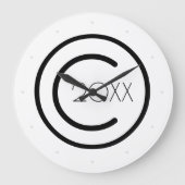 Urheberrecht Moderne Typografie Große Wanduhr (Vorderseite)