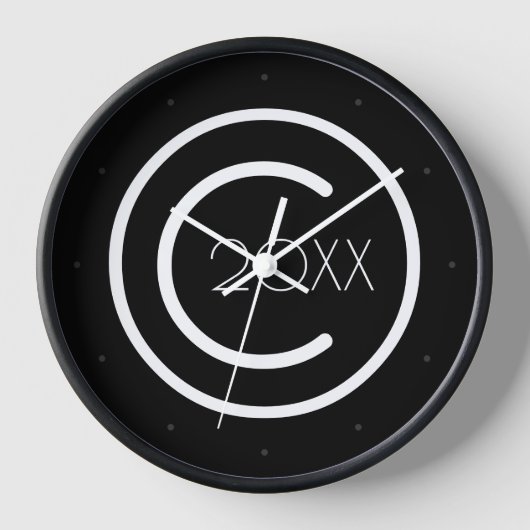 Urheberrecht Moderne Typografie Uhr (Vorderseite)