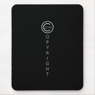 Urheberrecht Modernes Typografisches Schwarz Mousepad