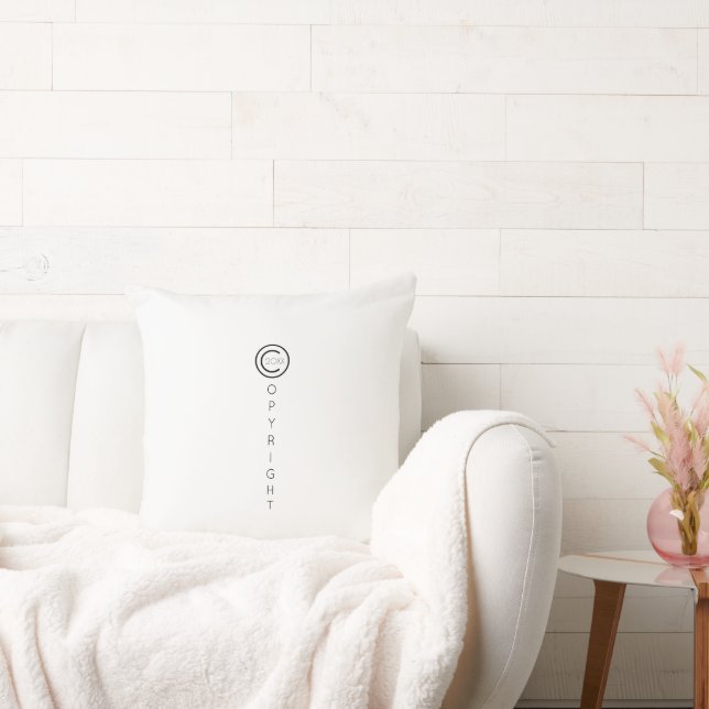 Urheberrecht Modernes Typografisches Weiß Kissen (Liege)