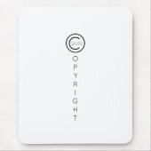 Urheberrecht Modernes Typografisches Weiß Mousepad (Vorne)