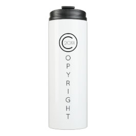 Urheberrecht Modernes Typografisches Weiß Thermosbecher