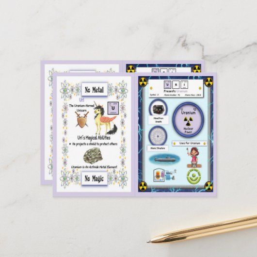 Uri - Uranhorn Einhornspielkarte Postkarte (Vorderseite/Rückseite Beispiel)