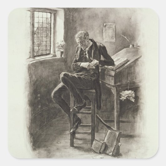 Uriah Heep von 'Charles Dickens: Ein Geschwätz übe Quadratischer Aufkleber (Vorderseite)