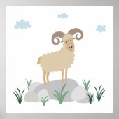 Urial Mountain Sheep Kinderzimmer Wall Art Poster (Vorne)