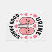 Urine Good Hands Kidney Pun Cute Cartoon Humor Fleecedecke (Vorderseite (Horizontal))