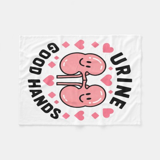 Urine Good Hands Kidney Pun Cute Cartoon Humor Fleecedecke (Vorderseite (Horizontal))