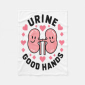 Urine Good Hands Kidney Pun Cute Cartoon Humor  Fleecedecke (Vorderseite)