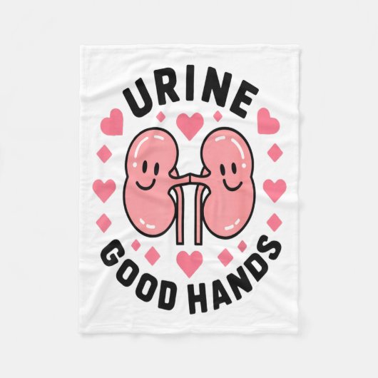 Urine Good Hands Kidney Pun Cute Cartoon Humor Fleecedecke (Vorderseite)